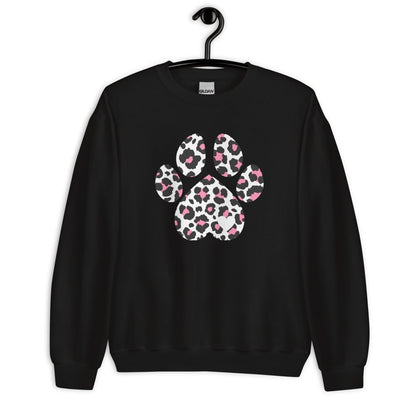 Pink and Black Leopard Print Dog Paw Sweatshirt
