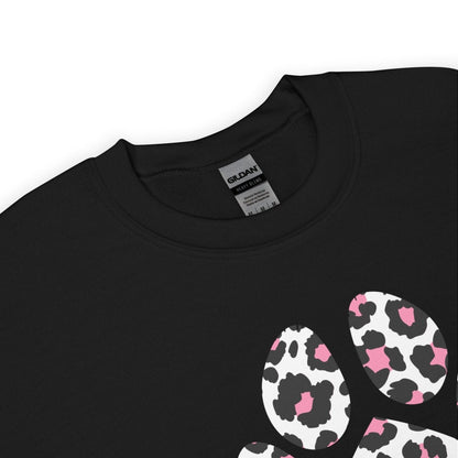 Pink and Black Leopard Print Dog Paw Sweatshirt
