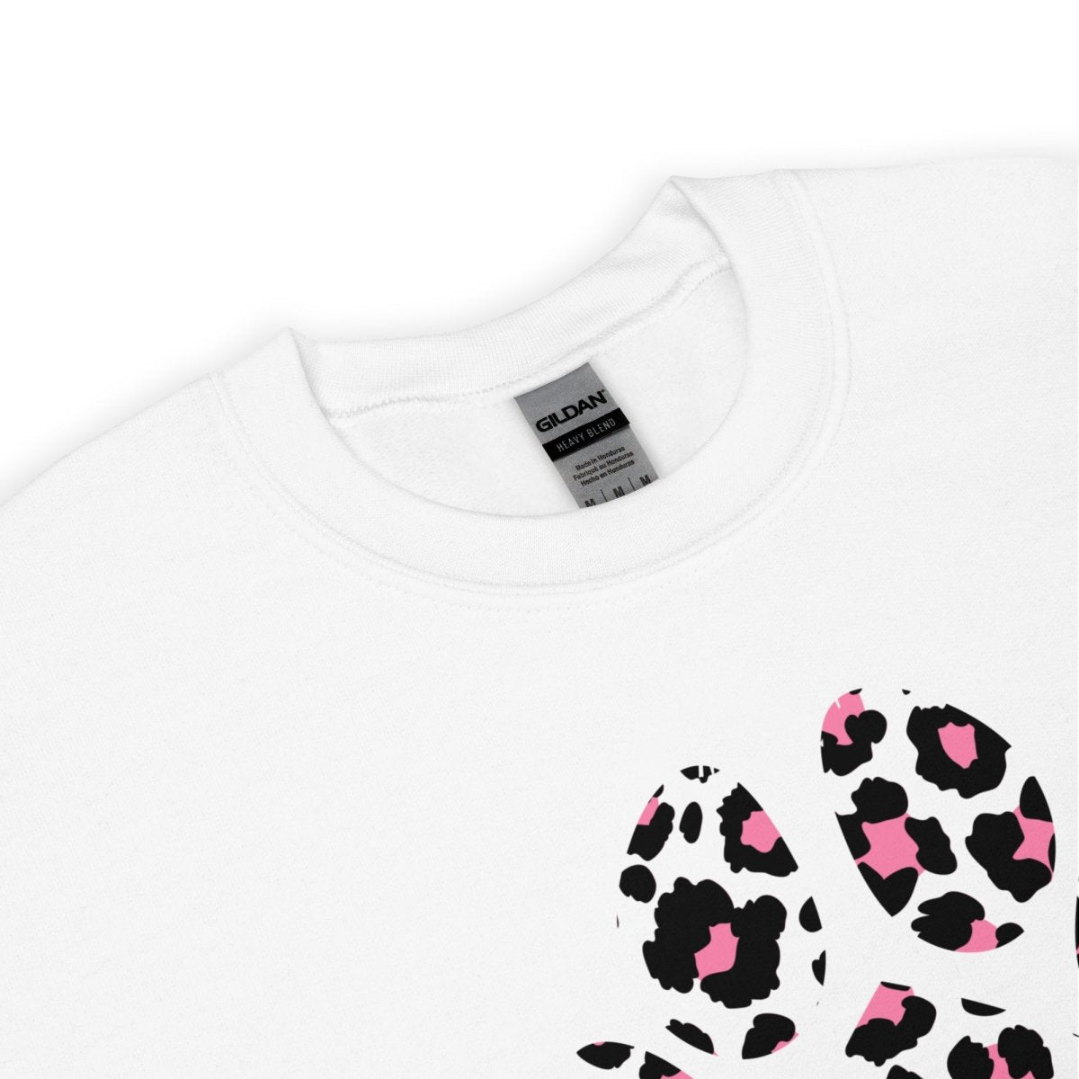 Pink and Black Leopard Print Dog Paw Sweatshirt