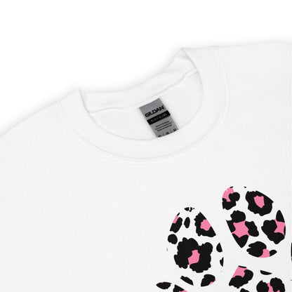 Pink and Black Leopard Print Dog Paw Sweatshirt