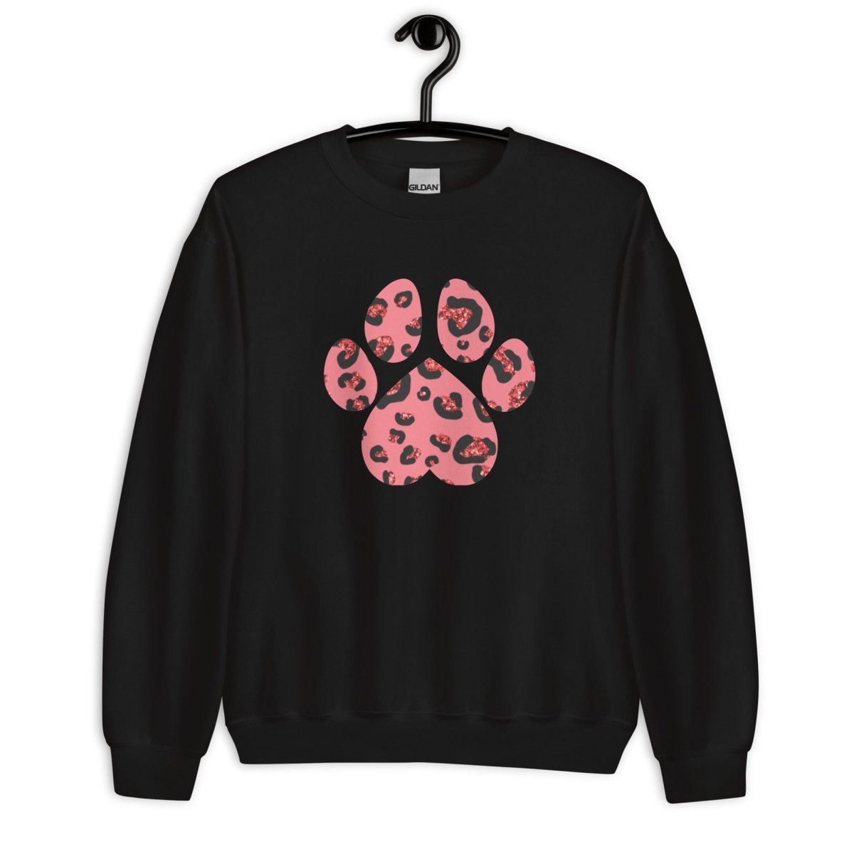 Pink Leopard Print Dog Paw Sweatshirt