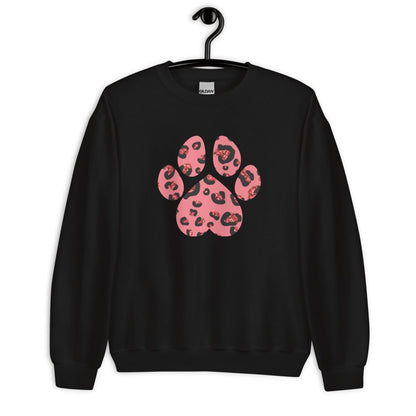 Pink Leopard Print Dog Paw Sweatshirt