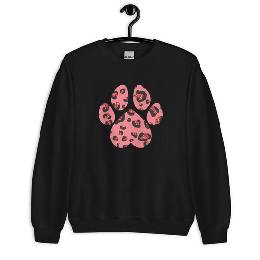 Pink Leopard Print Dog Paw Sweatshirt