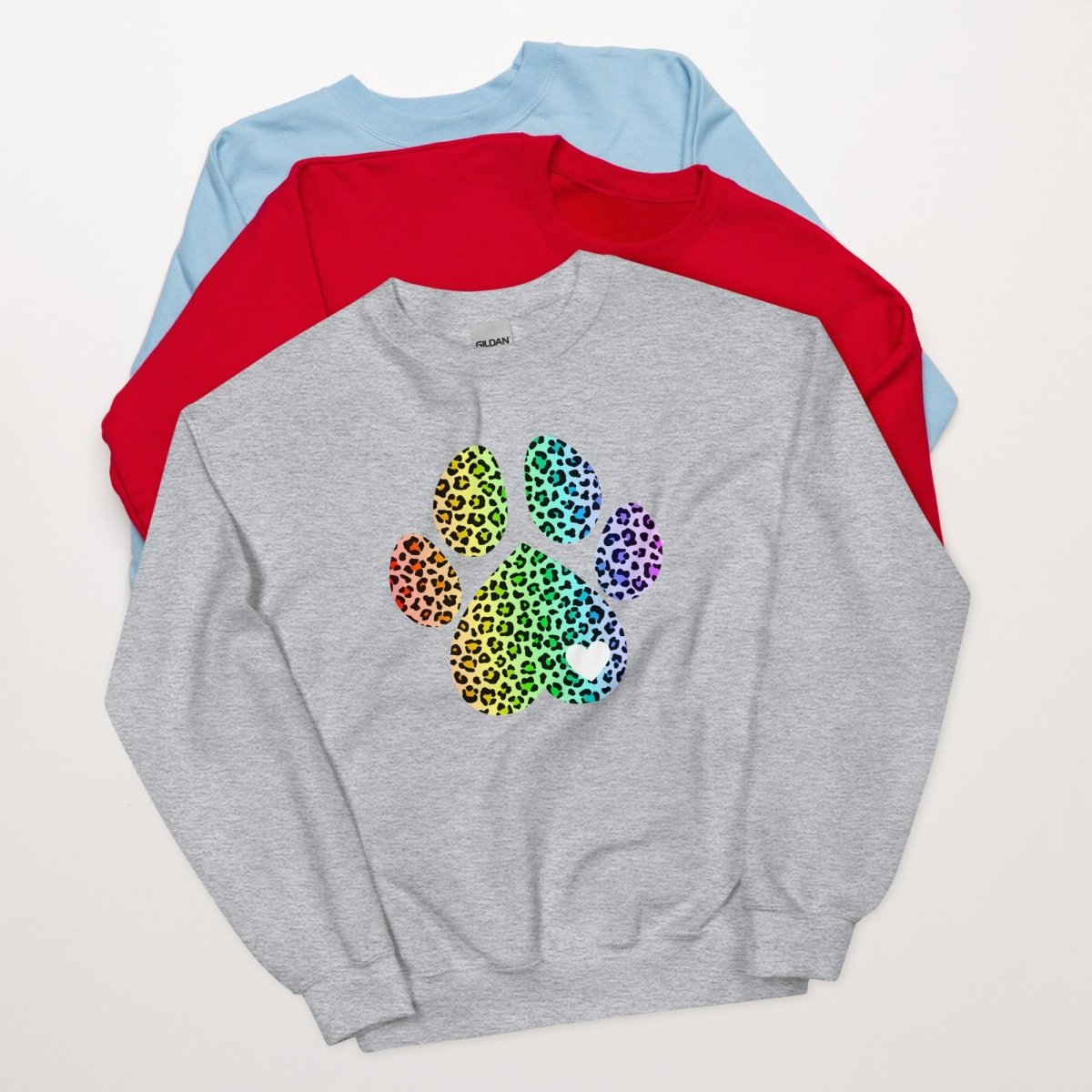 Rainbow Leopard Dog Paw Sweatshirt