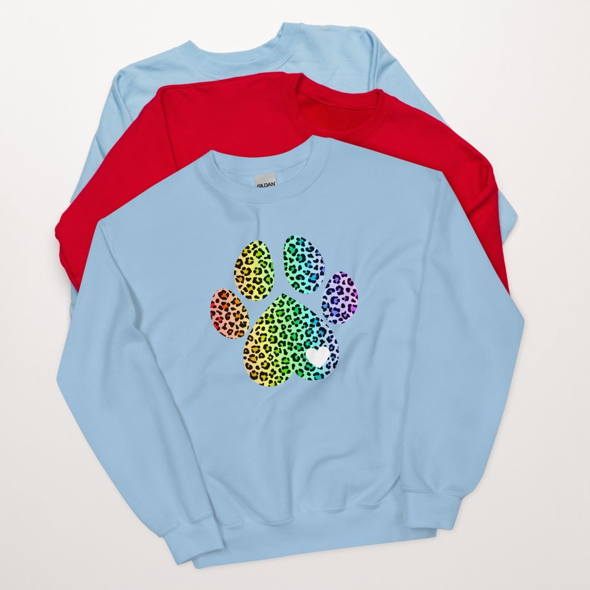 Rainbow Leopard Dog Paw Sweatshirt