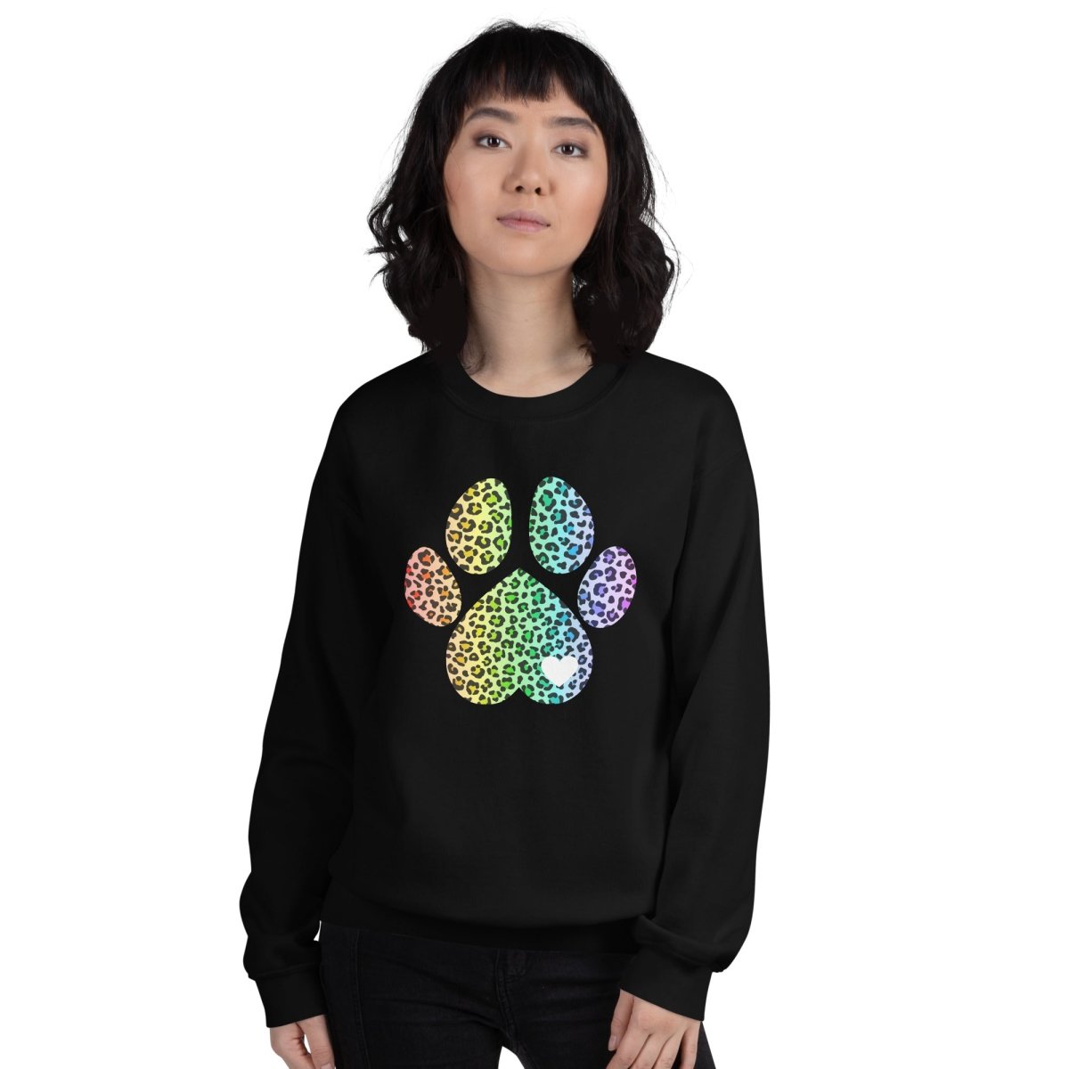 Rainbow Leopard Dog Paw Sweatshirt