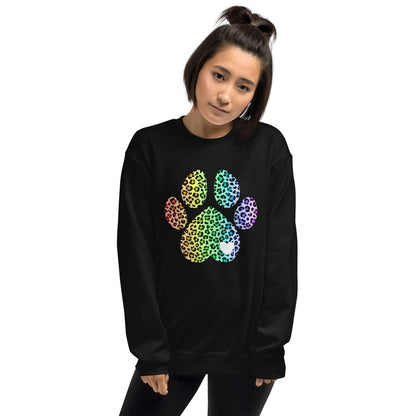 Rainbow Leopard Dog Paw Sweatshirt