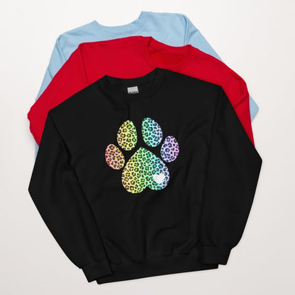 Rainbow Leopard Dog Paw Sweatshirt