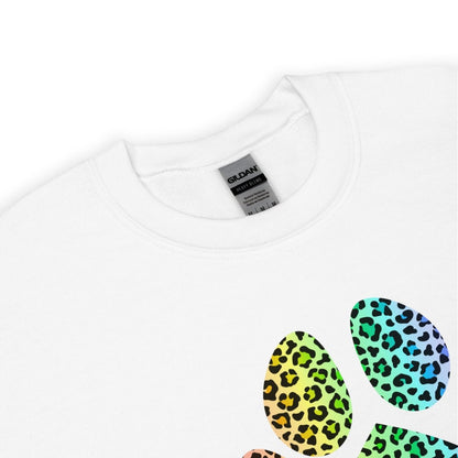 Rainbow Leopard Dog Paw Sweatshirt