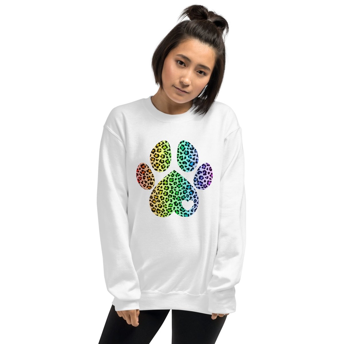 Rainbow Leopard Dog Paw Sweatshirt