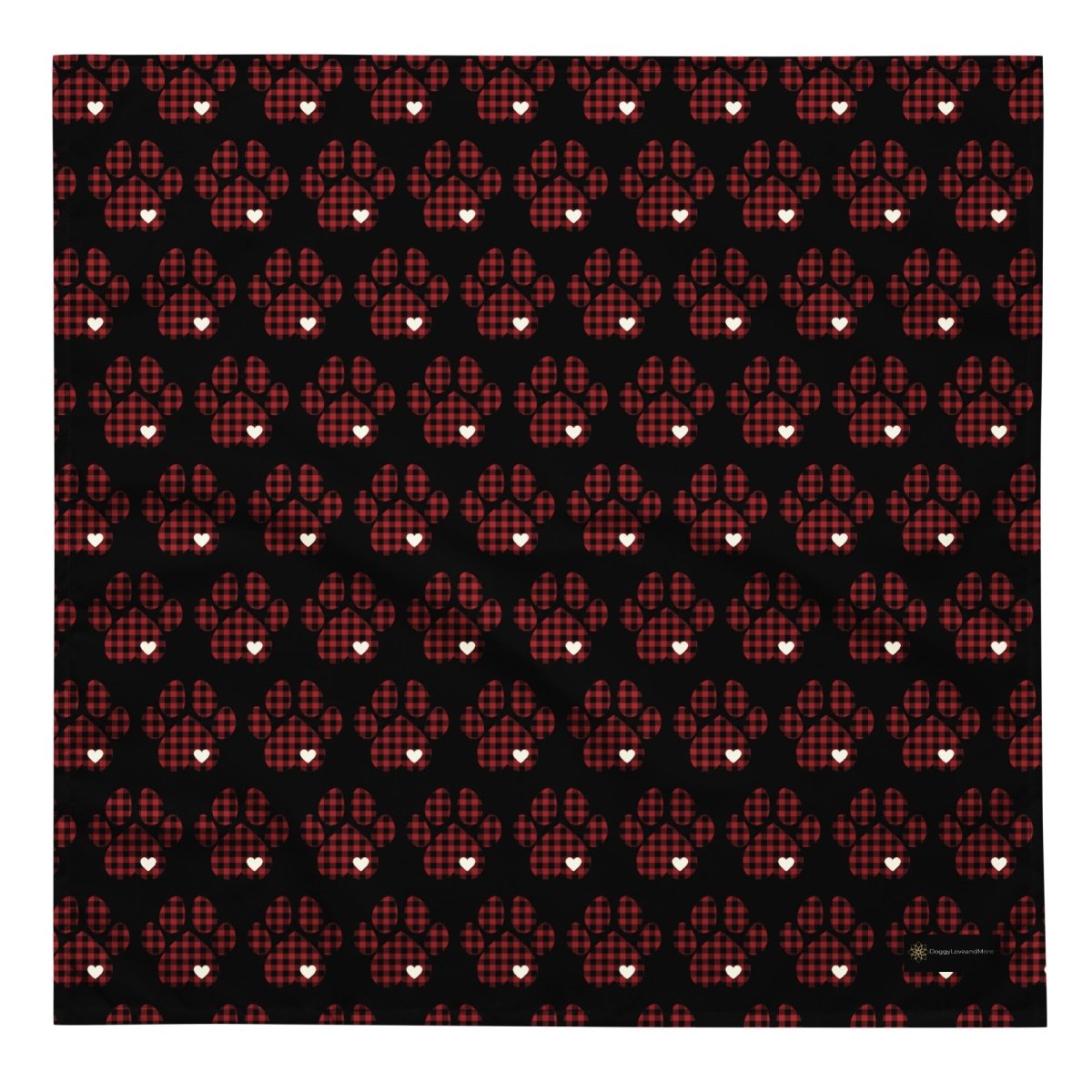 Red Buffalo Plaid Dog Paw Bandana