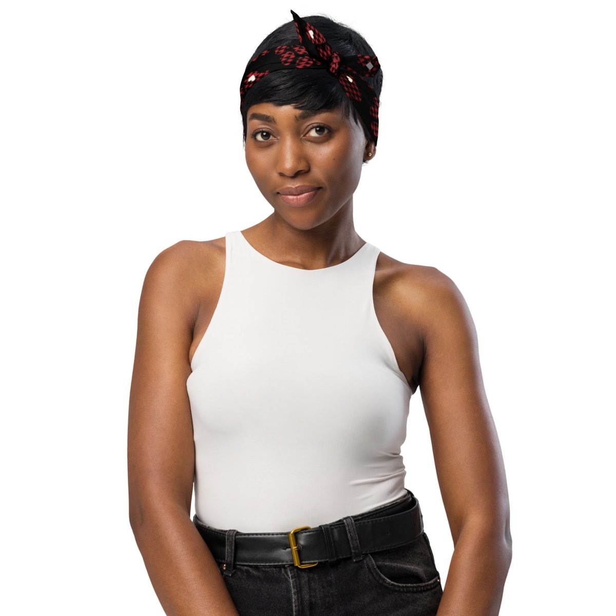 Red Buffalo Plaid Dog Paw Bandana
