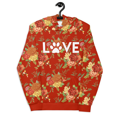 Red Floral Dog Mom Hoodie