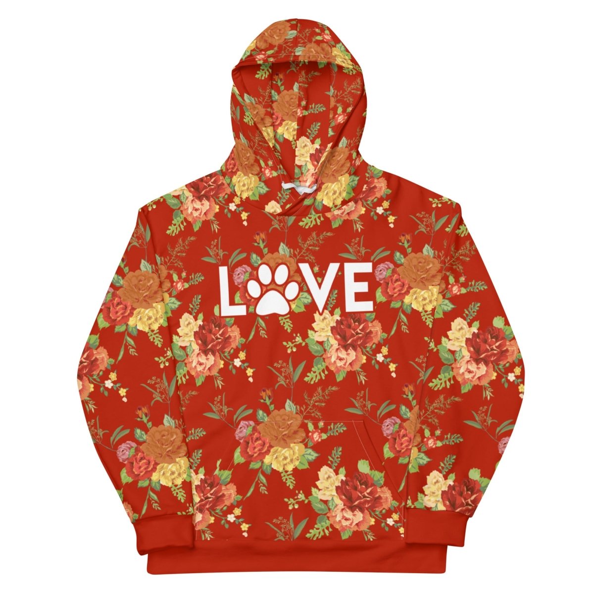 Red Floral Dog Mom Hoodie