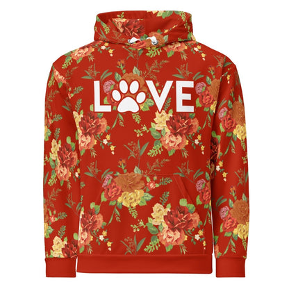 Red Floral Dog Mom Hoodie