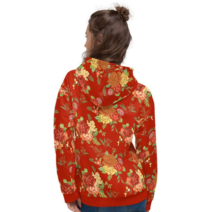 Red Floral Dog Mom Hoodie