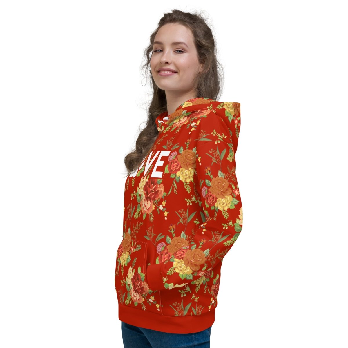 Red Floral Dog Mom Hoodie