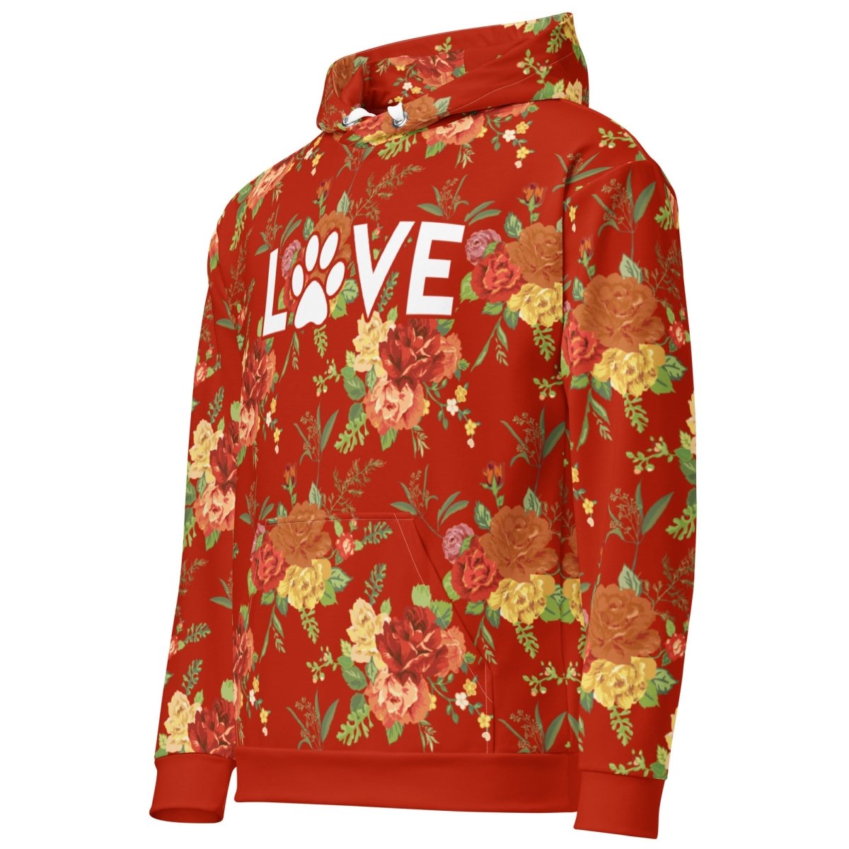 Red Floral Dog Mom Hoodie