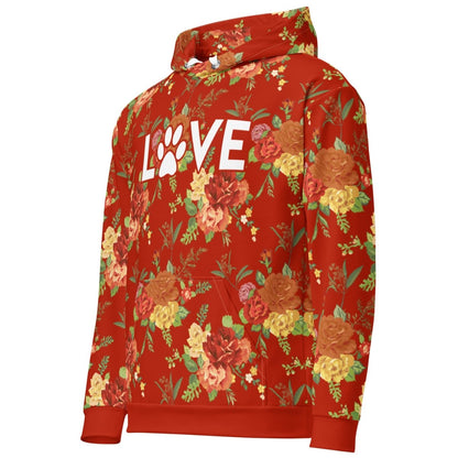 Red Floral Dog Mom Hoodie