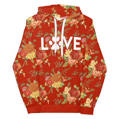 Red Floral Dog Mom Hoodie