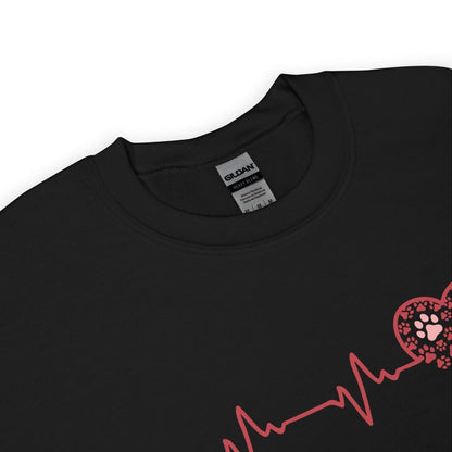 Red Heartbeat Dog Paws Sweatshirt