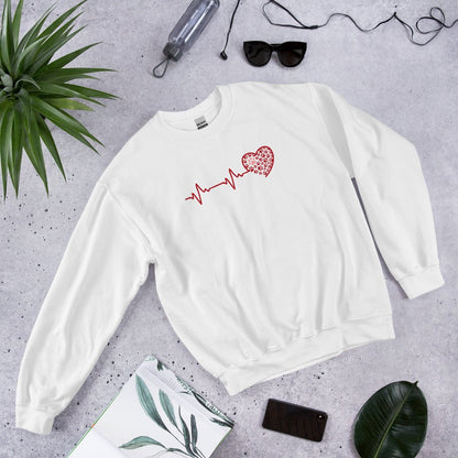 Red Heartbeat Dog Paws Sweatshirt