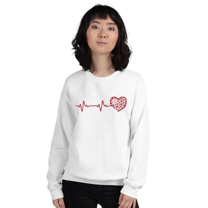 Red Heartbeat Dog Paws Sweatshirt