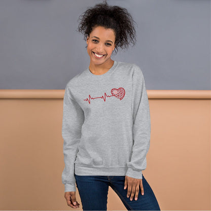 Red Heartbeat Dog Paws Sweatshirt