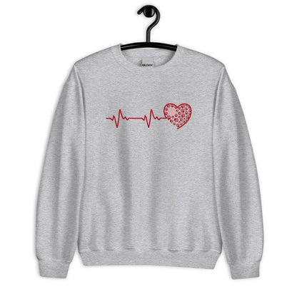 Red Heartbeat Dog Paws Sweatshirt