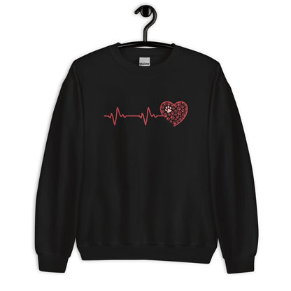 Red Heartbeat Dog Paws Sweatshirt