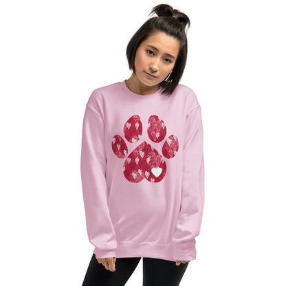 Red Hearts Dog Paw Sweatshirt