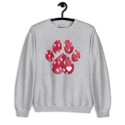Red Hearts Dog Paw Sweatshirt