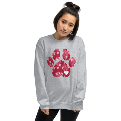 Red Hearts Dog Paw Sweatshirt