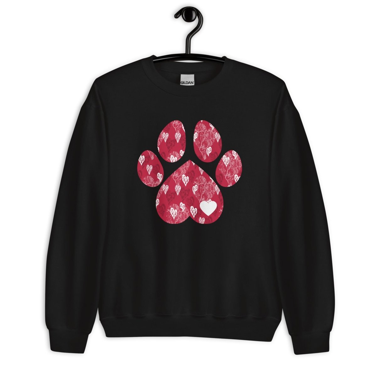 Red Hearts Dog Paw Sweatshirt