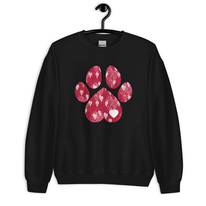 Red Hearts Dog Paw Sweatshirt