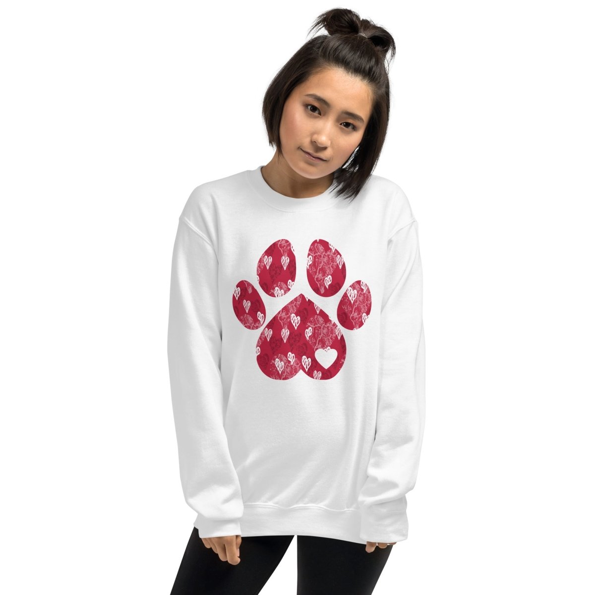 Red Hearts Dog Paw Sweatshirt