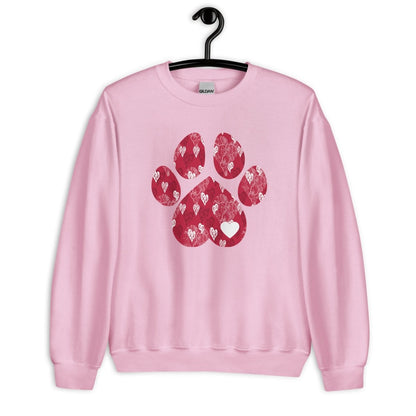 Red Hearts Dog Paw Sweatshirt