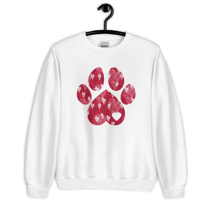 Red Hearts Dog Paw Sweatshirt