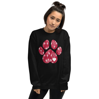 Red Hearts Dog Paw Sweatshirt