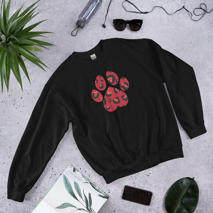 Red Leopard Print Dog Paw Sweatshirt