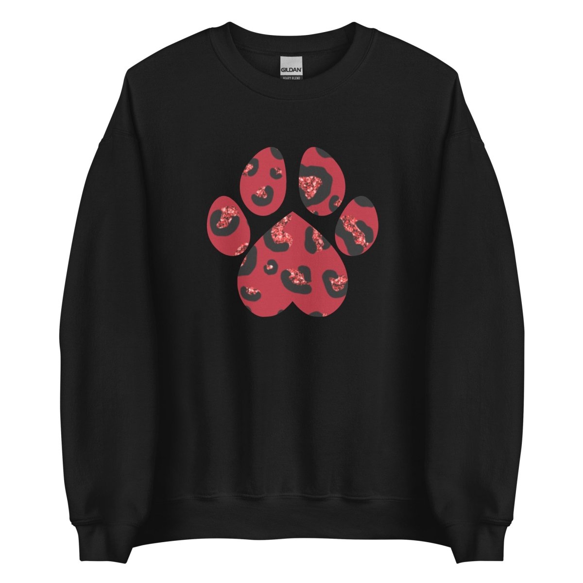 Red Leopard Print Dog Paw Sweatshirt