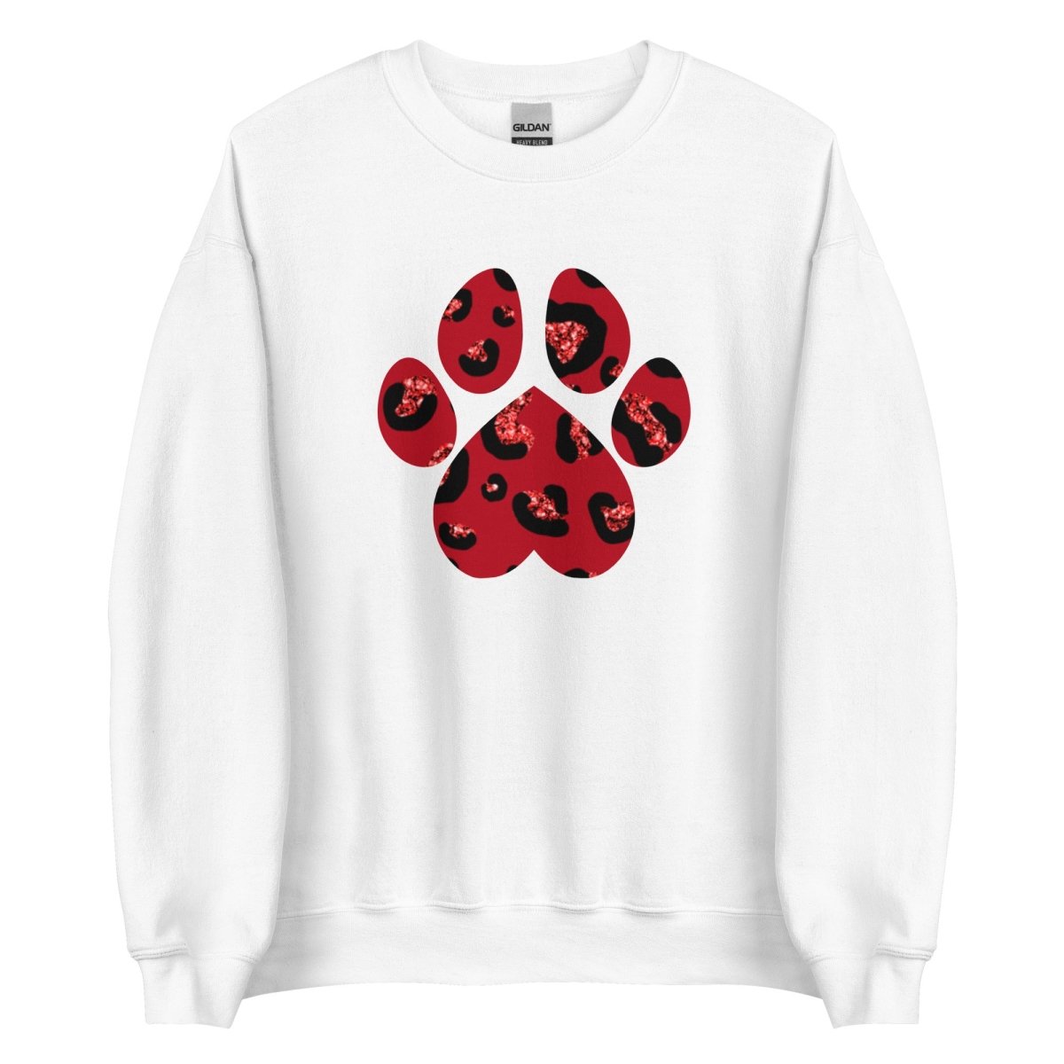 Red Leopard Print Dog Paw Sweatshirt