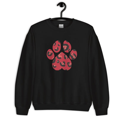Red Leopard Print Dog Paw Sweatshirt