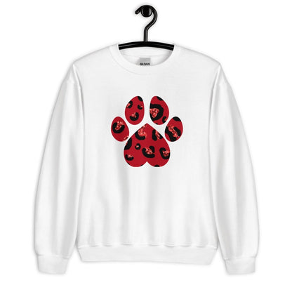 Red Leopard Print Dog Paw Sweatshirt