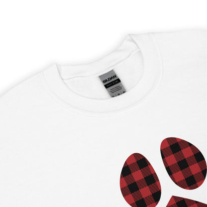 Red Plaid Dog Paw Sweatshirt