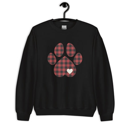 Red Plaid Dog Paw Sweatshirt