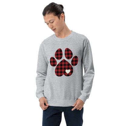 Red Plaid Dog Paw Sweatshirt