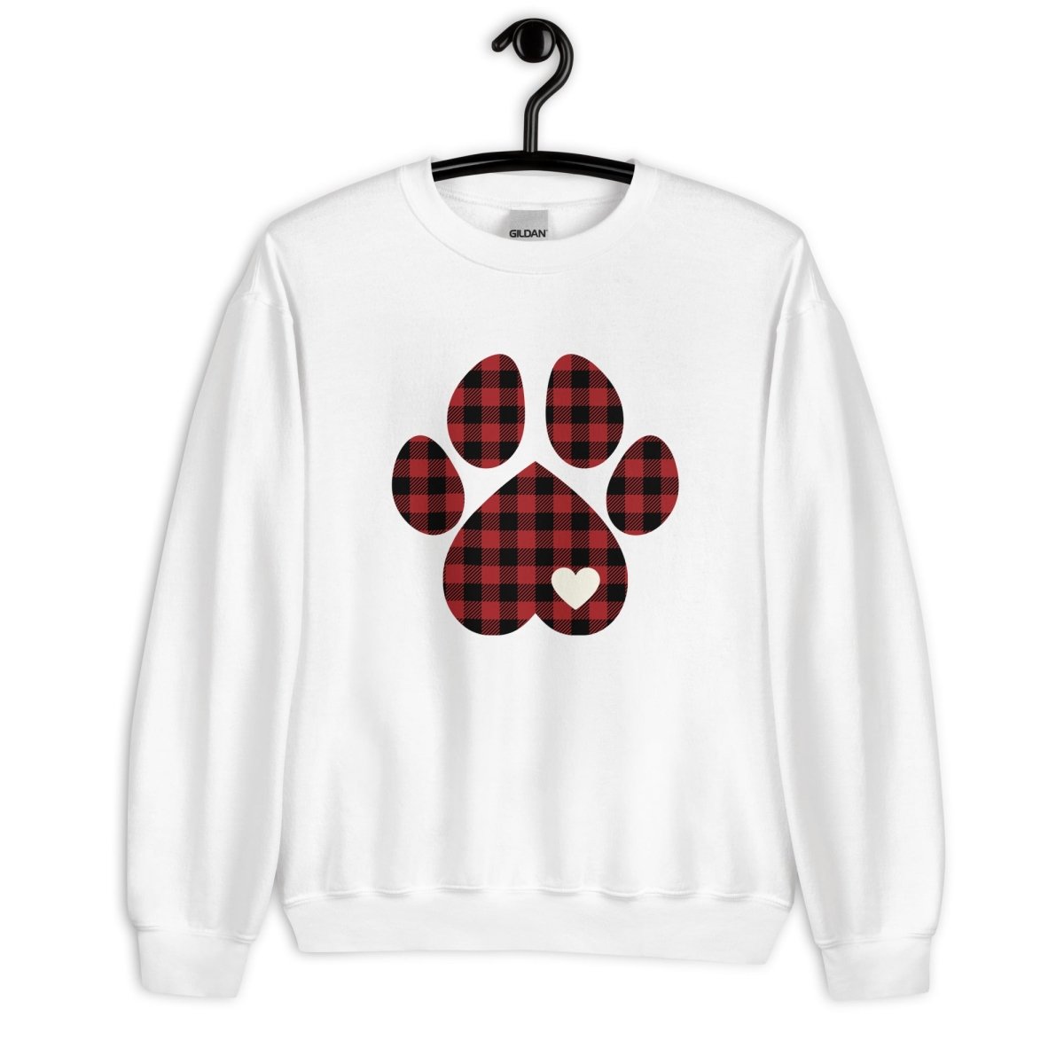 Red Plaid Dog Paw Sweatshirt