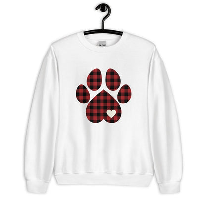 Red Plaid Dog Paw Sweatshirt