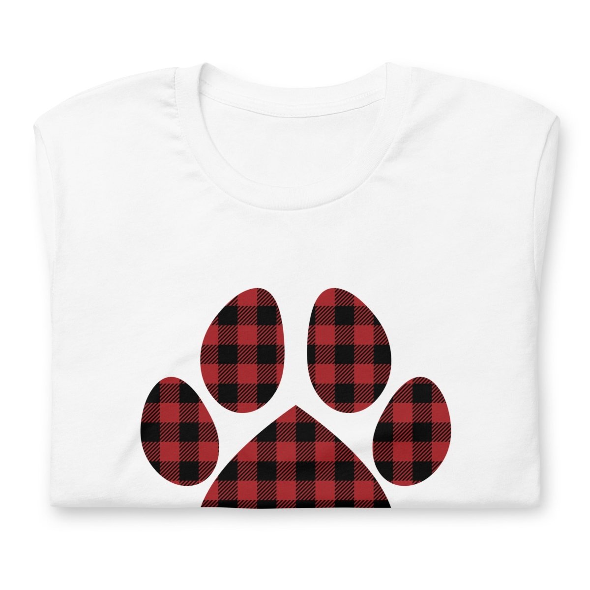 Red Plaid Dog Paw T-Shirt